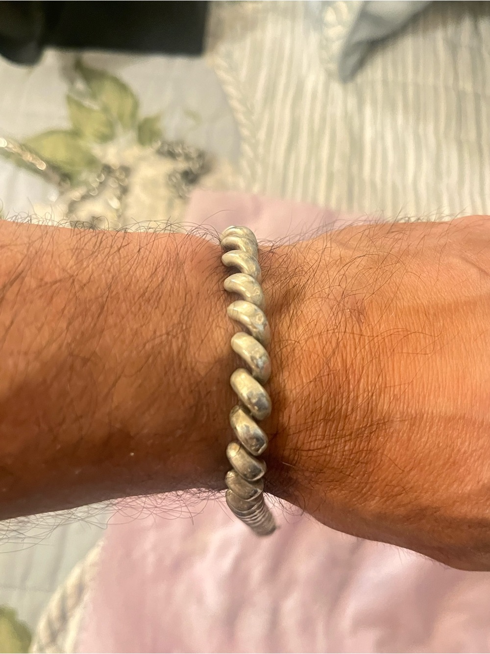 Solid .925 silver Classic Twisted Silver-unisex Bracelet 8 inches